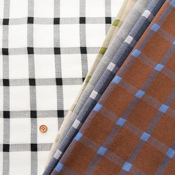 キュプラ×コットン生地　チェック