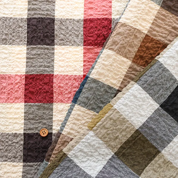 コットンモダールプリント生地　チェック