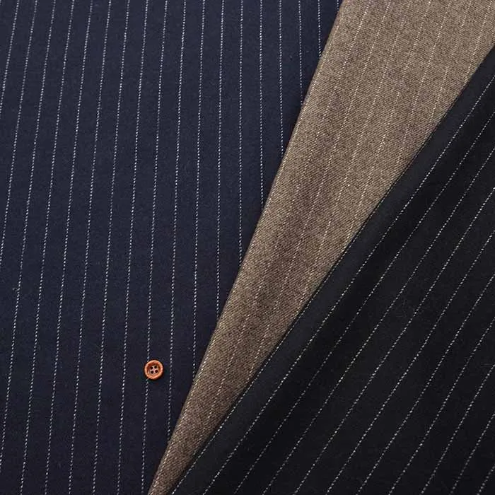 尾州産　2wayウォッシャブルツイード生地　ストライプ