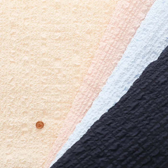 ポリエステルポコポコチェック生地　無地