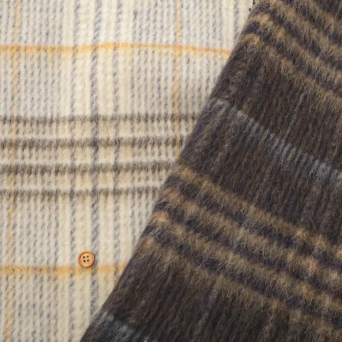 リウールシャギーチェック生地