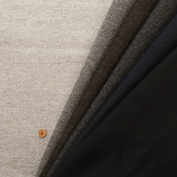 カシミヤ混ウォッシャブルフラノ生地　無地