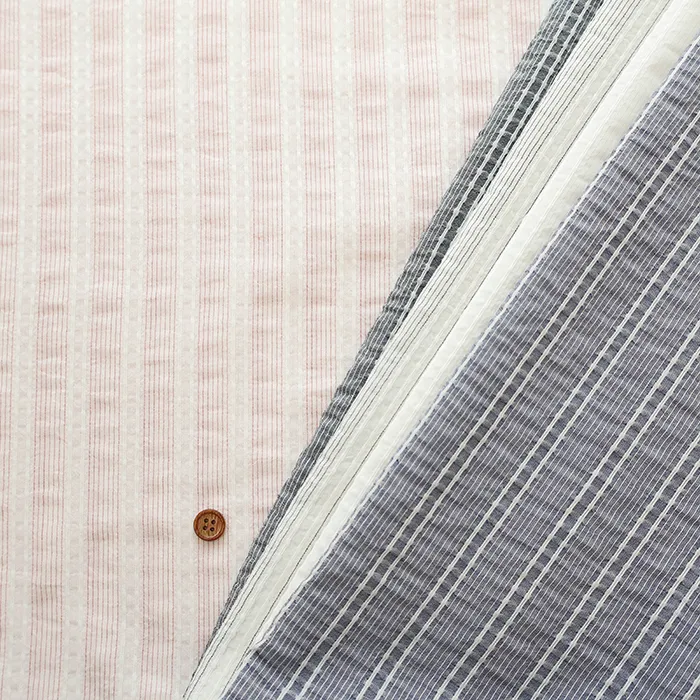 シルク混ワッシャー生地　ストライプ