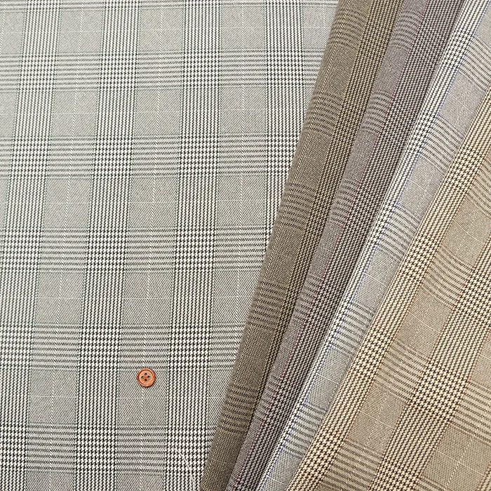 ポリエステルウールライク生地　グレンチェック