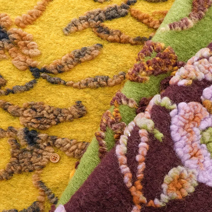 イタリア製　Evolution tex　スライバージャガード生地　ボタニカル