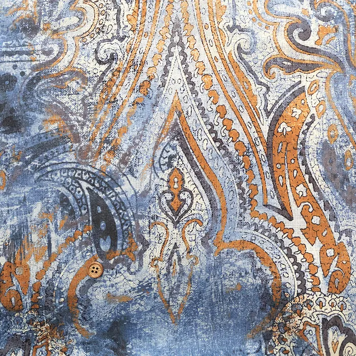 イタリア製　リネンプリント生地