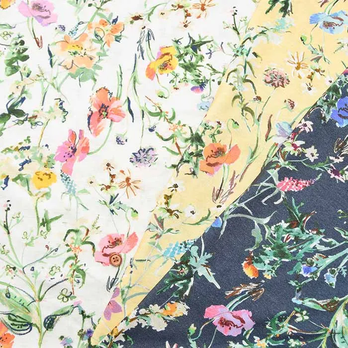 コットン 30/1 SZ天竺ニットデジタルプリント生地　ボタニカル