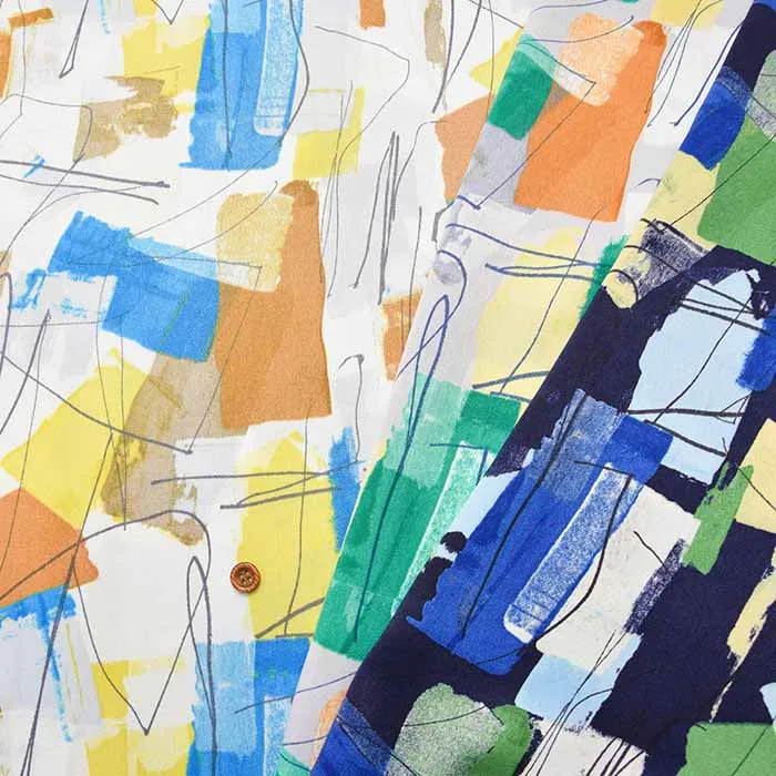 ポリエステルマイクロサテンプリント生地　ライン