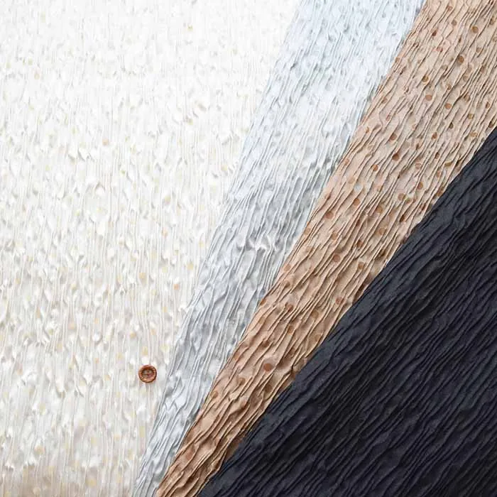 ポリエステル　シュリンク生地　ドット