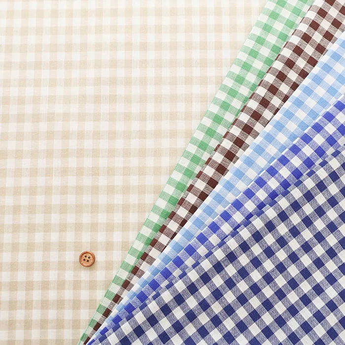 コットン×リネン×ラミー生地　ギンガム