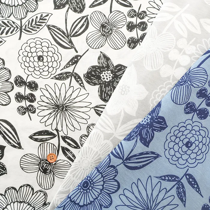 66/サイロSZ　コットン天竺ニットプリント生地　フラワー
