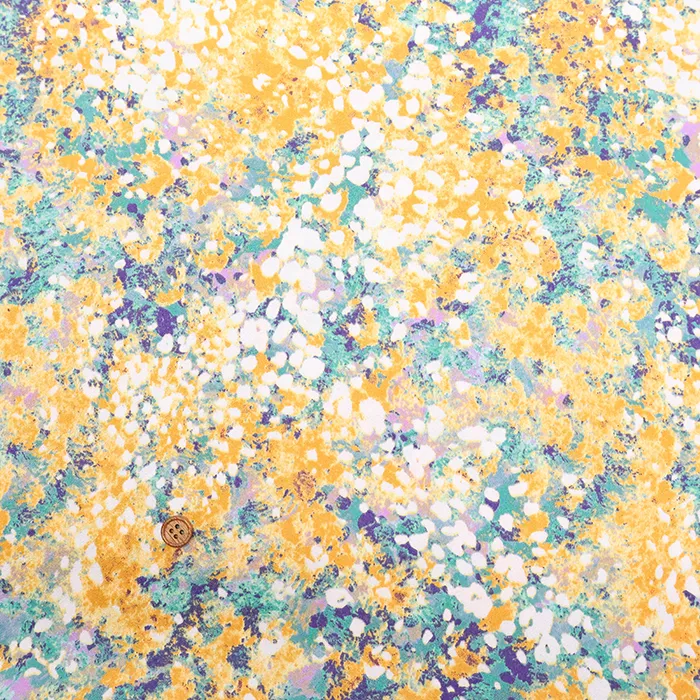 ポリエステルアンティークサテンプリント生地　フラワー