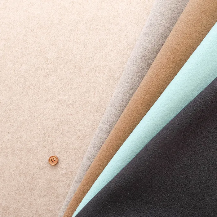 ウールライクニードルストレッチ生地　無地