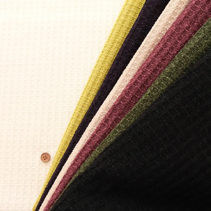 ポリエステルワッフルニット生地　無地