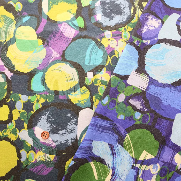 コットン60双天竺ニットインクジェットプリント生地　ドット