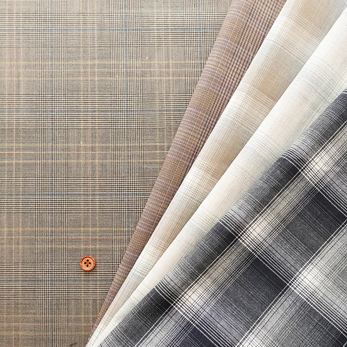 ウォッシャブル　サマーウール生地　チェック