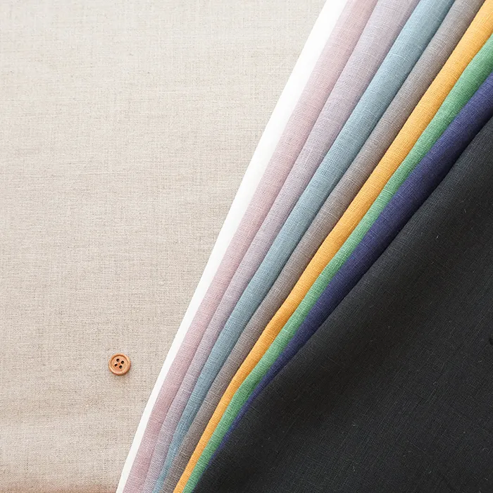 リネンシーチングダブルワッシャー生地　無地