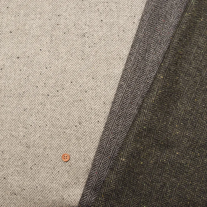 リサイクルウール生地　ウールヘリンボン