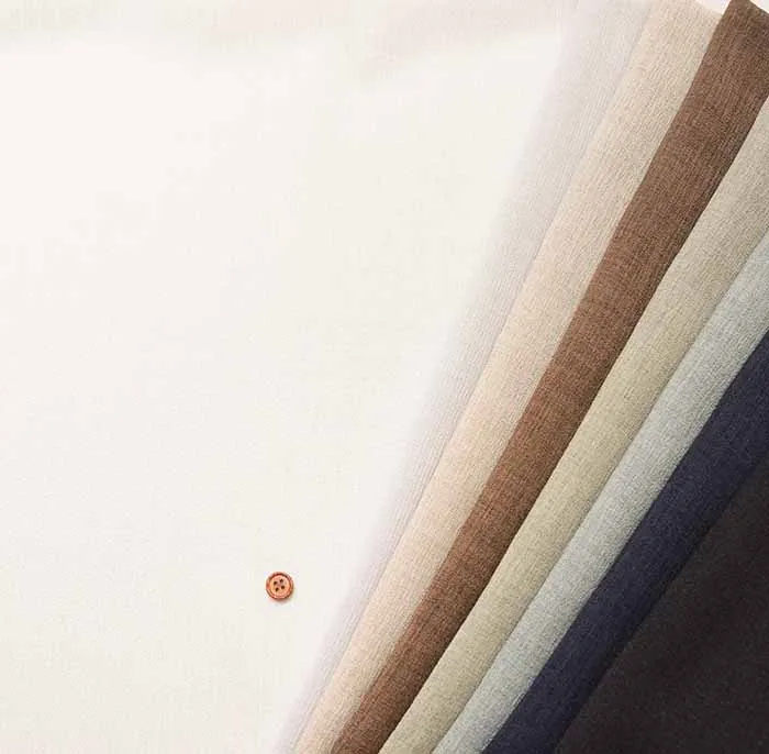 【ミセスのスタイルブック　2026年春号掲載商品】吸水速乾　ポリエステルリネンライク　リノシャンブレーストレッチ生地
