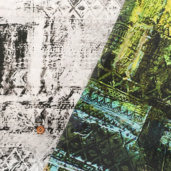 C/Lローンプリント生地　モザイク