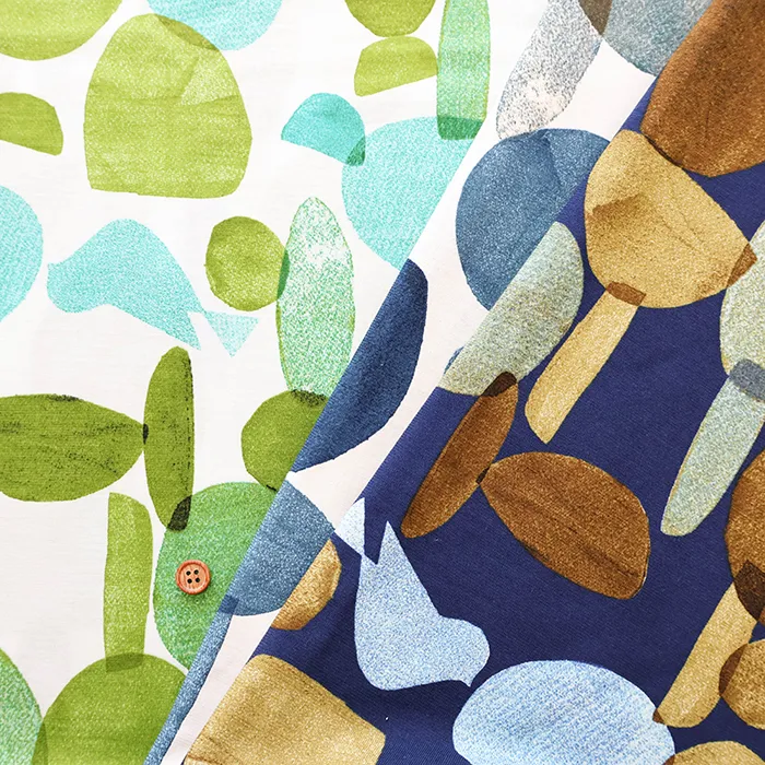 コットン30SZ天竺ニットプリント生地　モチーフ