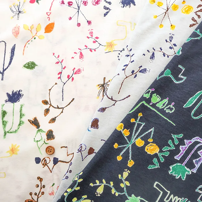 コットン30SZ天竺ニットプリント生地（セルロース混）　フラワー