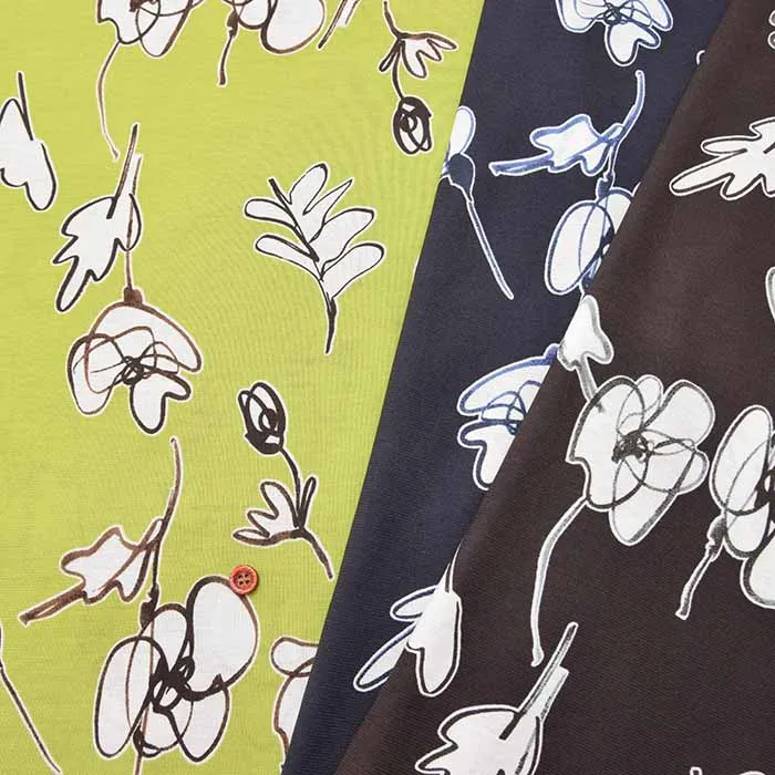 60サイロガスプリント生地　フラワープリント