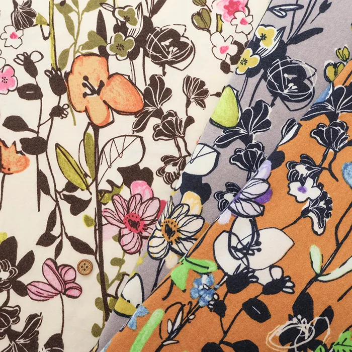 ポリエステルプライムインパクト生地　ボタニカルフラワー