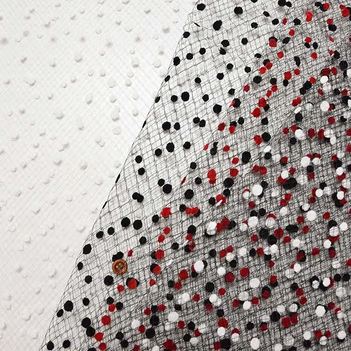 スノーフロッキーネット生地