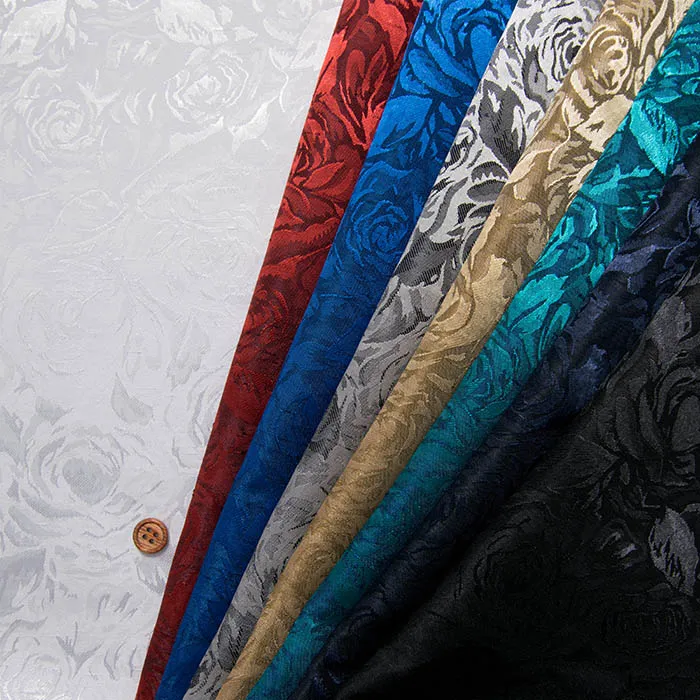 カチオンシャンタン生地　薔薇