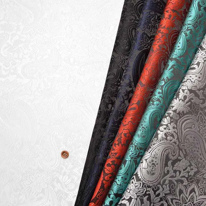 ポリエステルジャガード生地　ペイズリー