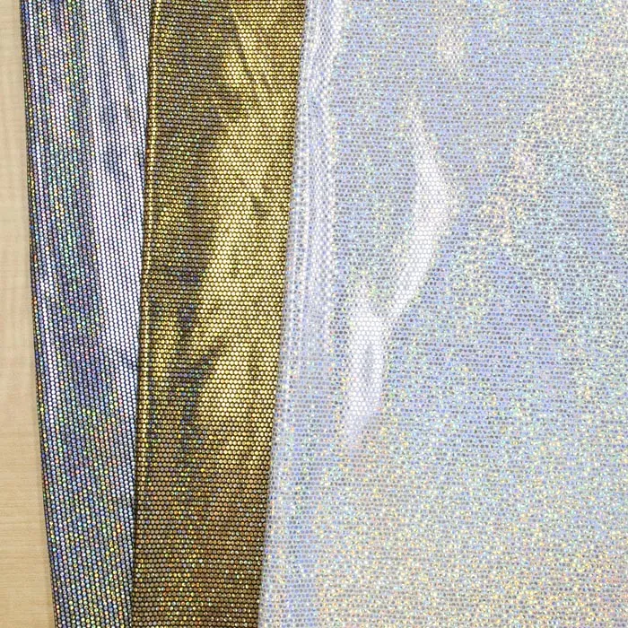 ストレッチ生地　ホログラムドット無地