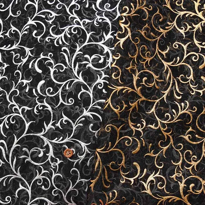 オーガンジー　箔プリント