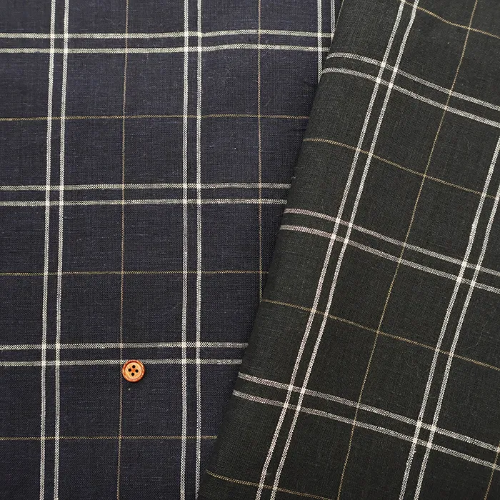 リネン先染めチェック生地