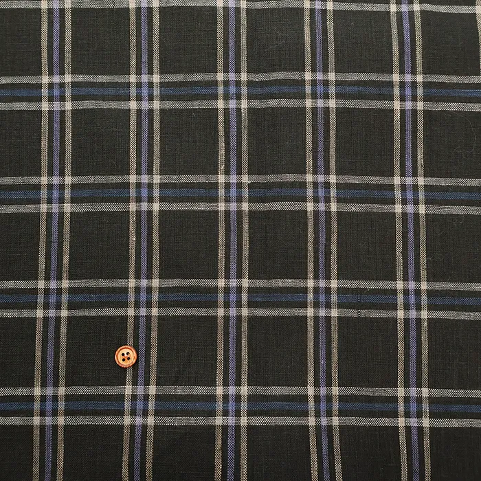 中国製　リネン先染めチェック生地