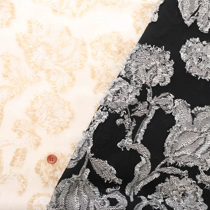 カットジャガード生地　フラワー