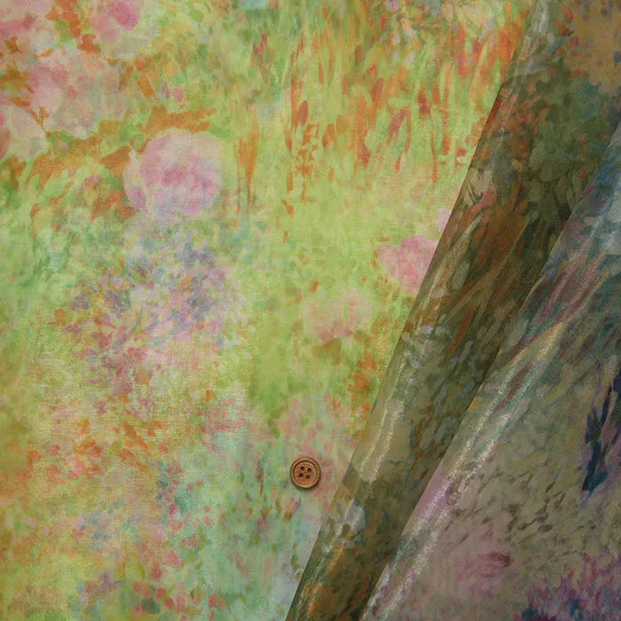 オーガンジープリント　草原