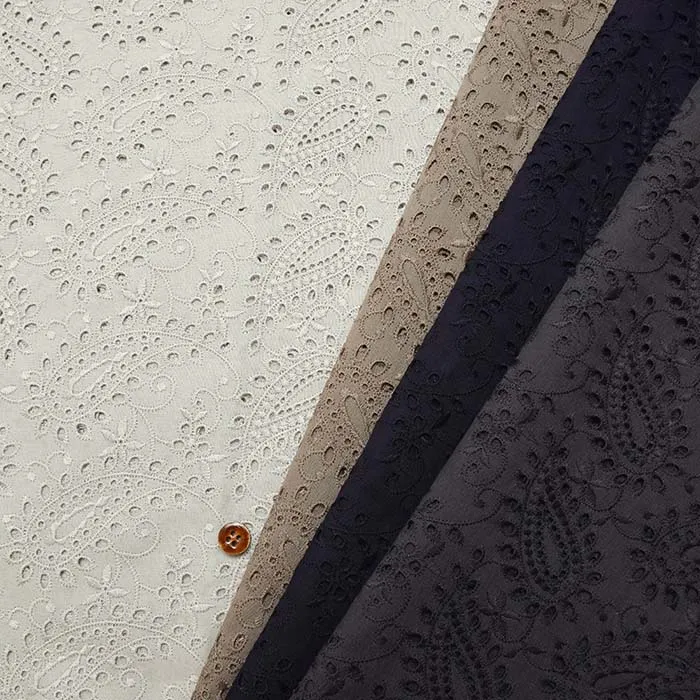 コットンローンAOレース　ペイズリー