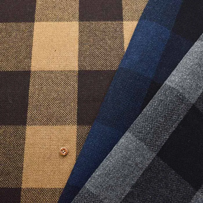 リバーシブルウールチェック生地