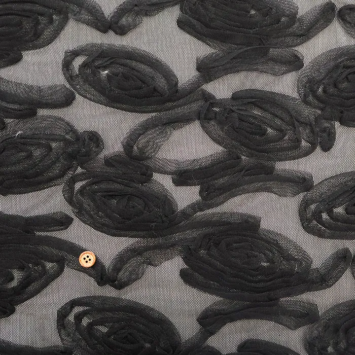 ポリエステルリボンレース生地　ローズ