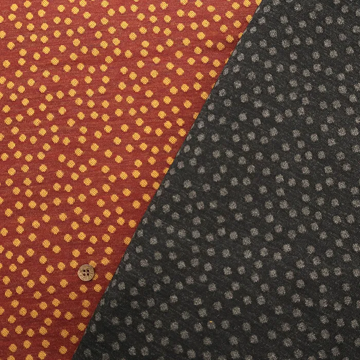 R/Wニットジャガード生地　水玉