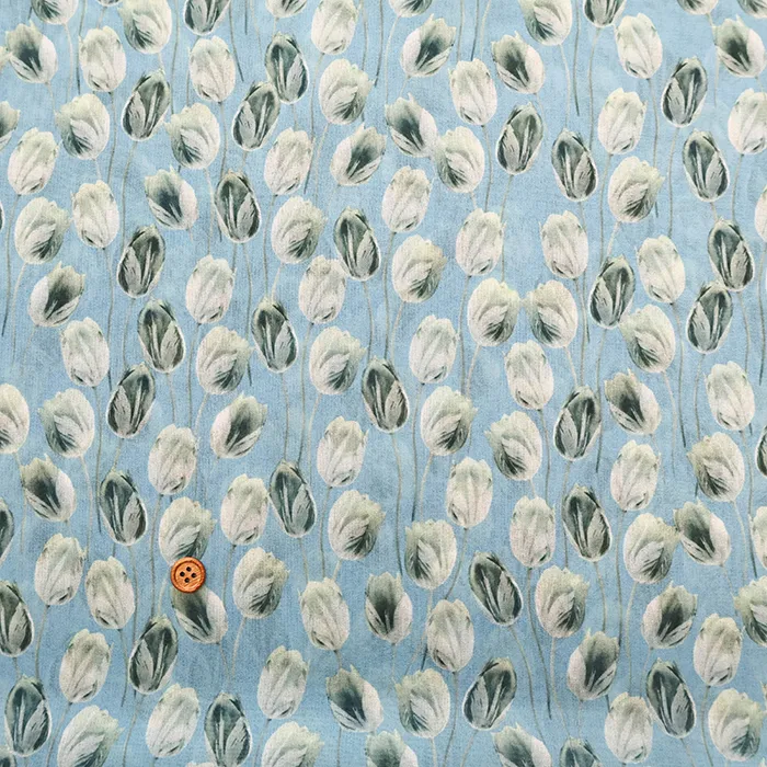 イタリア製　ポリエステルジョーゼットインクジェットプリント生地　フラワー