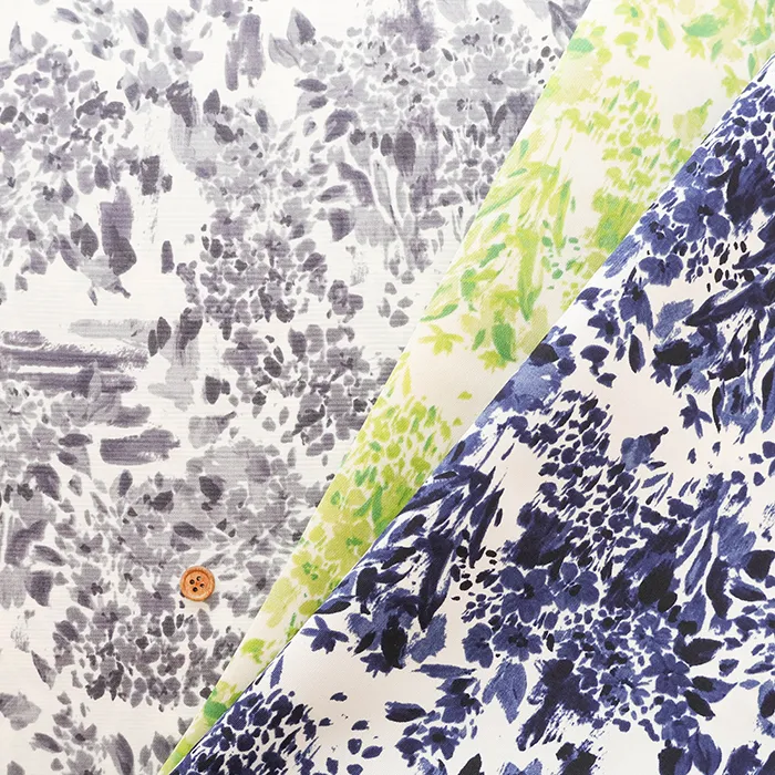 ポリエステルライトグログランプリント生地　フラワー