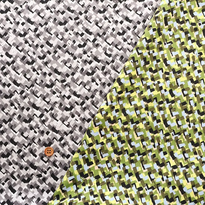 ポリエステルアンティークデシンプリント生地　幾何学模様