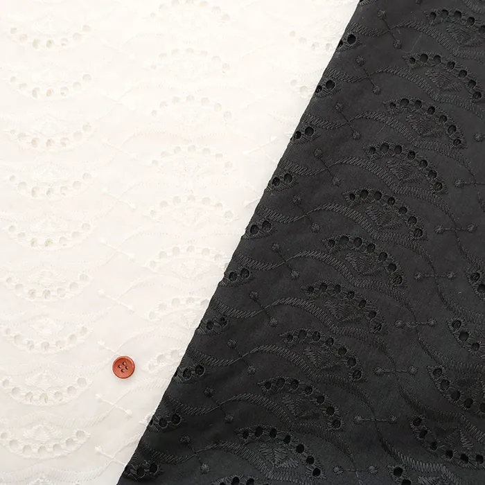 タイ製　ポリエステル両耳スカラップレース生地　ウェーブ