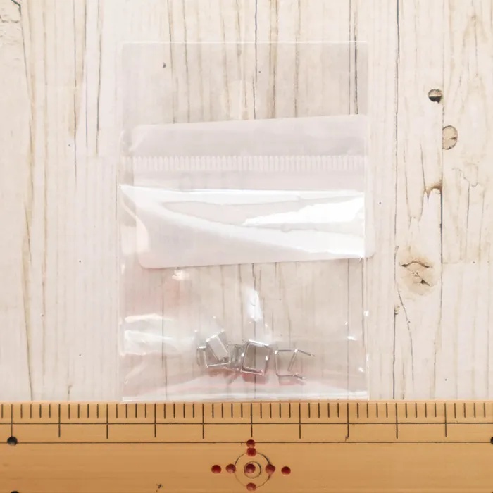 フラットニットファスナー用下止め　シルバー10ヶ入