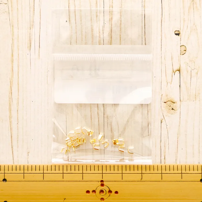 金属玉付き3ビスファスナー用上止め　ゴールド10組入