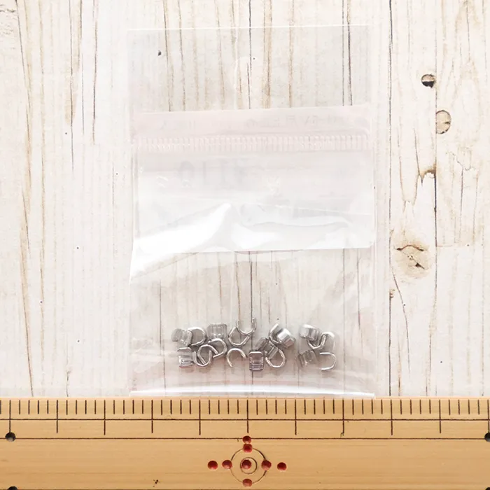 4ビスファスナー用上止め　シルバー10組入