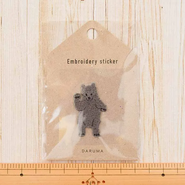 刺繍ステッカー　キボリクマ