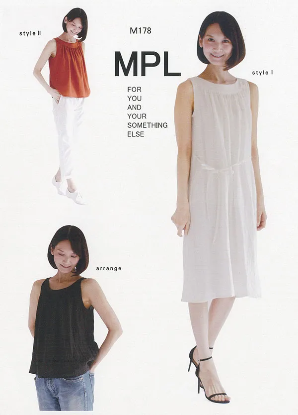 パターン　型紙　カーブ衿ノースリーブドレス